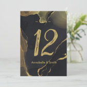 Tabelnummer zwart-wit & goudmarmer kaart (Staand voorkant)