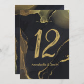 Tabelnummer zwart-wit & goudmarmer kaart (Voorkant / Achterkant)