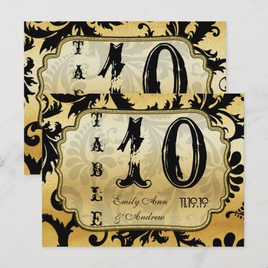 Tabelnummer zwarte en gouddampen briefkaart (Voorkant / Achterkant)