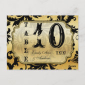 Tabelnummer zwarte en gouddampen briefkaart (Achterkant)