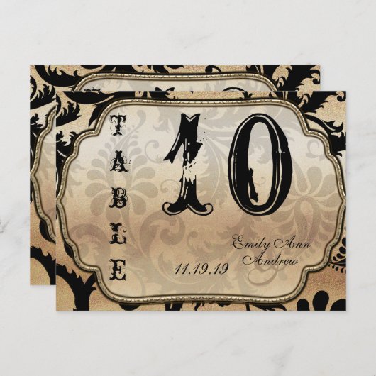 Tabelnummer zwarte en gouddampen briefkaart (Voorkant / Achterkant)