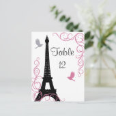 Tabelnummer zwarte Tortelduifjes Briefkaart (Staand voorkant)