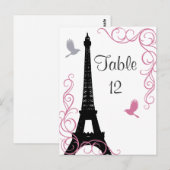 Tabelnummer zwarte Tortelduifjes Briefkaart (Voorkant / Achterkant)