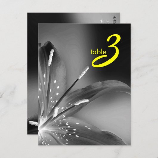 tabelnummerkaart briefkaart (Voorkant / Achterkant)