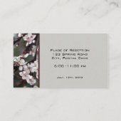 tabelnummerkaart met ontvangstadres informatiekaartje (Achterkant)