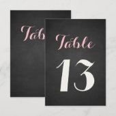 Tabelnummerkaart voor roze en wittekaarten kaart (Voorkant / Achterkant)