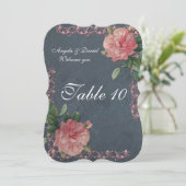 Tabelnummerkaarten  rozen op het bord kaart (Staand voorkant)