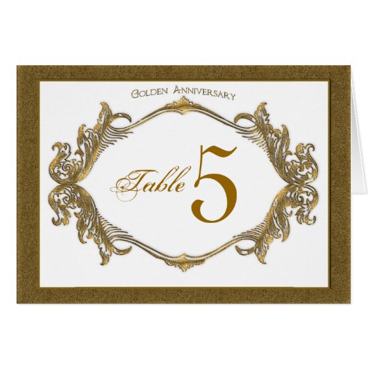 Tabelnummerkaarten voor 50e verjaardag (Voorkant Horizontaal)