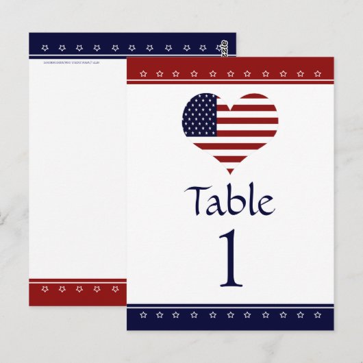 Tabelnummerkaarten voor de partij van het hart van briefkaart (Voorkant / Achterkant)