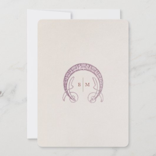 Tabelnummers  Art Nouveau Wedding Kaart (Achterkant)