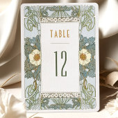 Tabelnummers  Art Nouveau Wedding Kaart