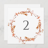 Tabelnummers bloemenrand feestdagenkaart (Voorkant / Achterkant)