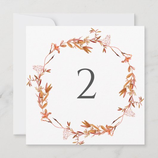 Tabelnummers bloemenrand feestdagenkaart (Voorkant)