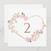 Tabelnummers bloemenrand feestdagenkaart (Voorkant / Achterkant)
