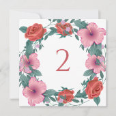 Tabelnummers bloemenrand feestdagenkaart (Voorkant)