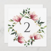 Tabelnummers bloemenrand feestdagenkaart (Voorkant / Achterkant)