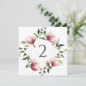 Tabelnummers bloemenrand feestdagenkaart (Staand voorkant)