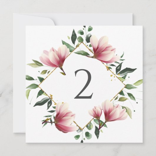 Tabelnummers bloemenrand feestdagenkaart (Voorkant)