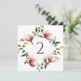 Tabelnummers bloemenrand feestdagenkaart