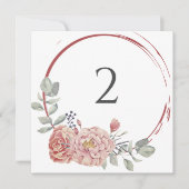 Tabelnummers bloemenrand feestdagenkaart (Voorkant)