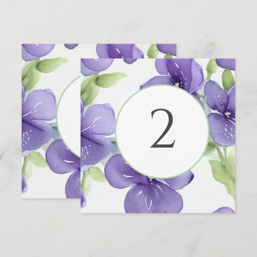 Tabelnummers bloemenrand feestdagenkaart (Voorkant / Achterkant)