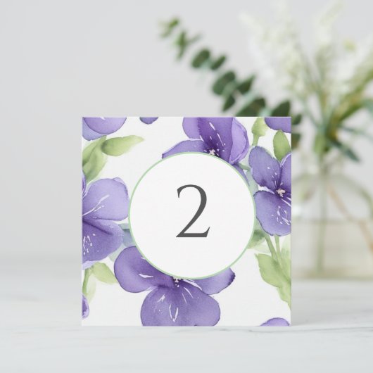 Tabelnummers bloemenrand feestdagenkaart (Staand voorkant)