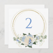 Tabelnummers bloemenrand feestdagenkaart (Voorkant / Achterkant)