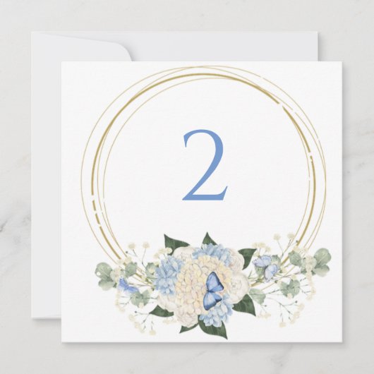 Tabelnummers bloemenrand feestdagenkaart (Voorkant)