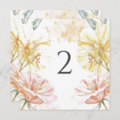 Tabelnummers bloemenrand feestdagenkaart (Voorkant / Achterkant)