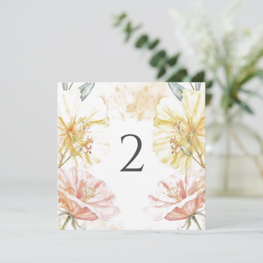 Tabelnummers bloemenrand feestdagenkaart (Staand voorkant)