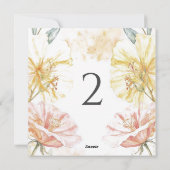 Tabelnummers bloemenrand feestdagenkaart (Achterkant)