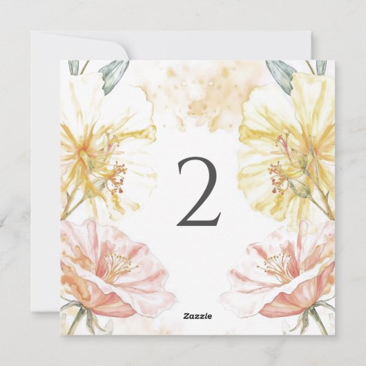 Tabelnummers bloemenrand feestdagenkaart (Achterkant)