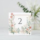 Tabelnummers bloemenrand feestdagenkaart (Staand voorkant)