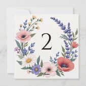 Tabelnummers bloemenrand feestdagenkaart (Achterkant)