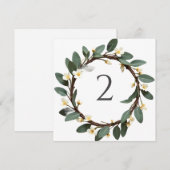 Tabelnummers bloemenrand feestdagenkaart (Voorkant / Achterkant)