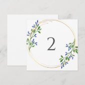 Tabelnummers bloemenrand feestdagenkaart (Voorkant / Achterkant)