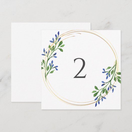 Tabelnummers bloemenrand feestdagenkaart (Voorkant / Achterkant)