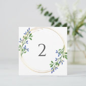 Tabelnummers bloemenrand feestdagenkaart (Staand voorkant)