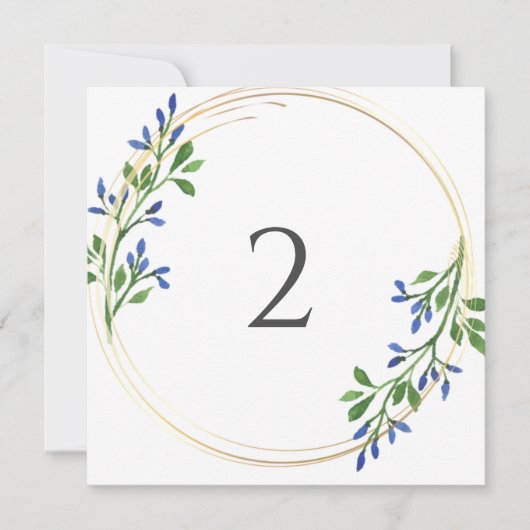 Tabelnummers bloemenrand feestdagenkaart (Voorkant)