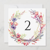 Tabelnummers bloemenrand feestdagenkaart (Voorkant)