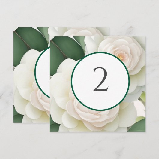 Tabelnummers bloemenrand feestdagenkaart (Voorkant / Achterkant)