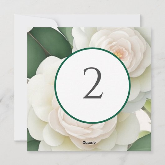 Tabelnummers bloemenrand feestdagenkaart (Achterkant)