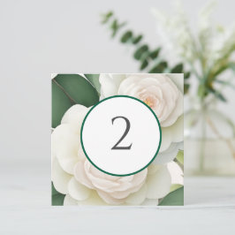 Tabelnummers bloemenrand feestdagenkaart