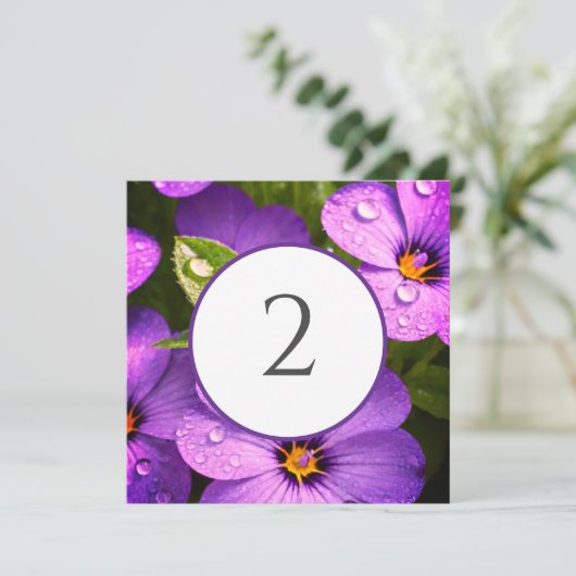 Tabelnummers bloemenrand feestdagenkaart (Staand voorkant)