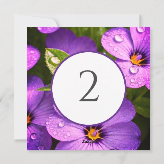 Tabelnummers bloemenrand feestdagenkaart (Achterkant)