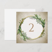 Tabelnummers bloemenrand feestdagenkaart (Voorkant / Achterkant)