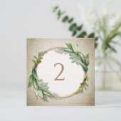 Tabelnummers bloemenrand feestdagenkaart (Staand voorkant)