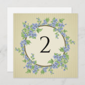 Tabelnummers bloemenrand feestdagenkaart (Voorkant / Achterkant)