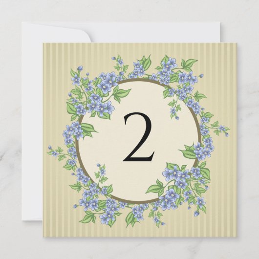 Tabelnummers bloemenrand feestdagenkaart (Voorkant)