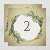 Tabelnummers bloemenrand feestdagenkaart (Voorkant / Achterkant)